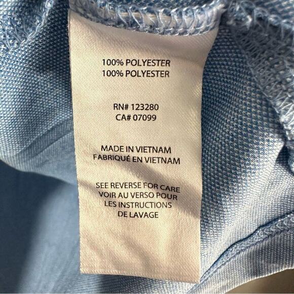 Travis Matthew Short Sleeve Collard Polo Shirt Mens XL Blue Sweat Wicking Golf - Picture 4 of 7